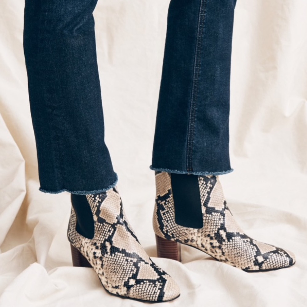 JCREW - WILLIA SNAKE-EMBOSSED BOOT NIB sz 7.5